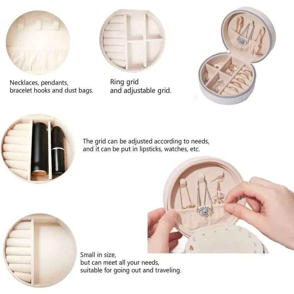 Portable Jewelry Box Necklace Earring Rings Accessories Travel Organizer Storage